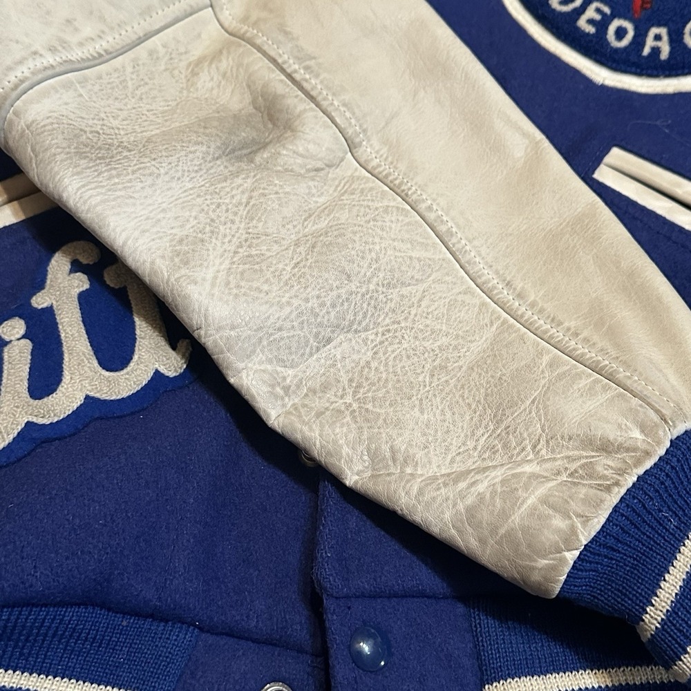 Vintage 70s Wilson Varsity‎ Letterman Jacket Men's Wool Leather Rodeo Ag Club L - Picture 5 of 10